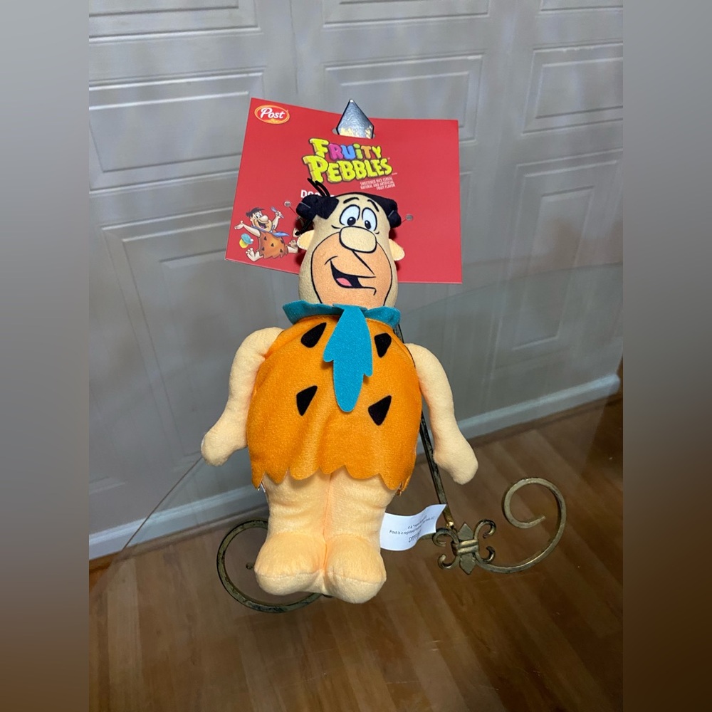 NEW! FRED FLINTSTONE DOG TOY PLUSH w/ SQUEAKER LICENSED 9”